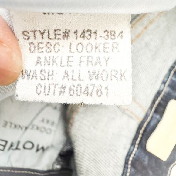 Mother Looker Ankle Fray All Work Dark Wash Denim Skinny Jeans Raw Hem Size 26 - Picture 7 of 10